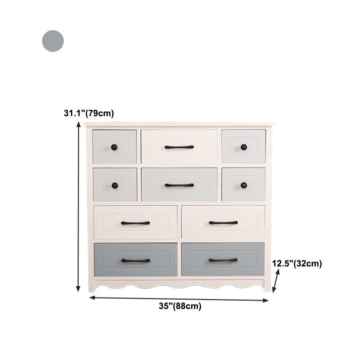 Modern Style Storage Chest Vertical Wood White Storage Chest Dresser with Drawers