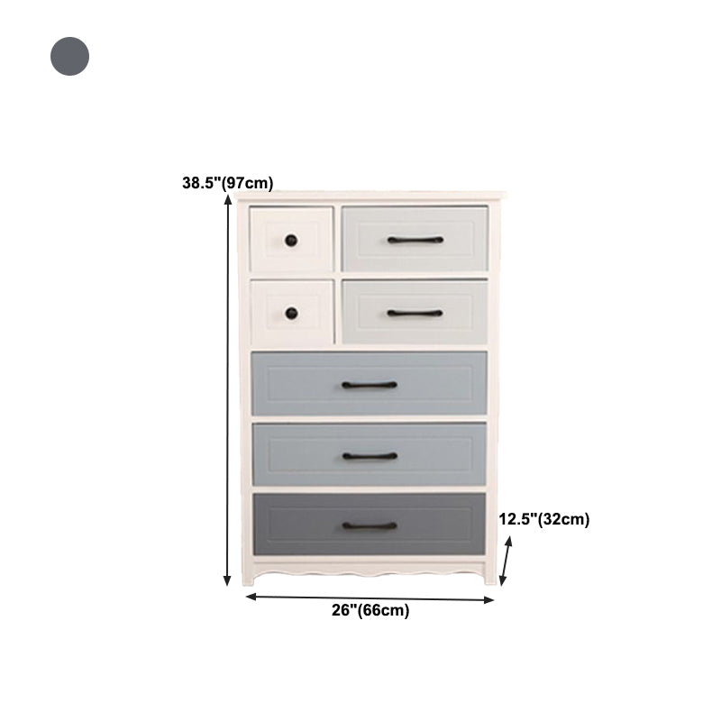 Modern Style Storage Chest Vertical Wood White Storage Chest Dresser with Drawers