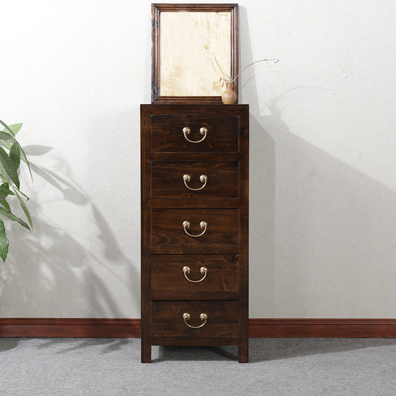 16" W Traditional Style Storage Chest Vertical Wood Combo Dresser with Drawers and Doors