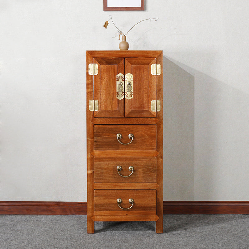 16" W Traditional Style Storage Chest Vertical Wood Combo Dresser with Drawers and Doors