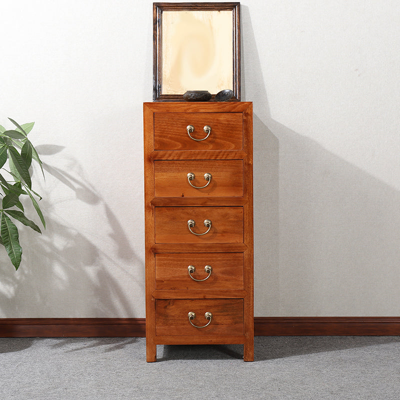 16" W Traditional Style Storage Chest Vertical Wood Combo Dresser with Drawers and Doors