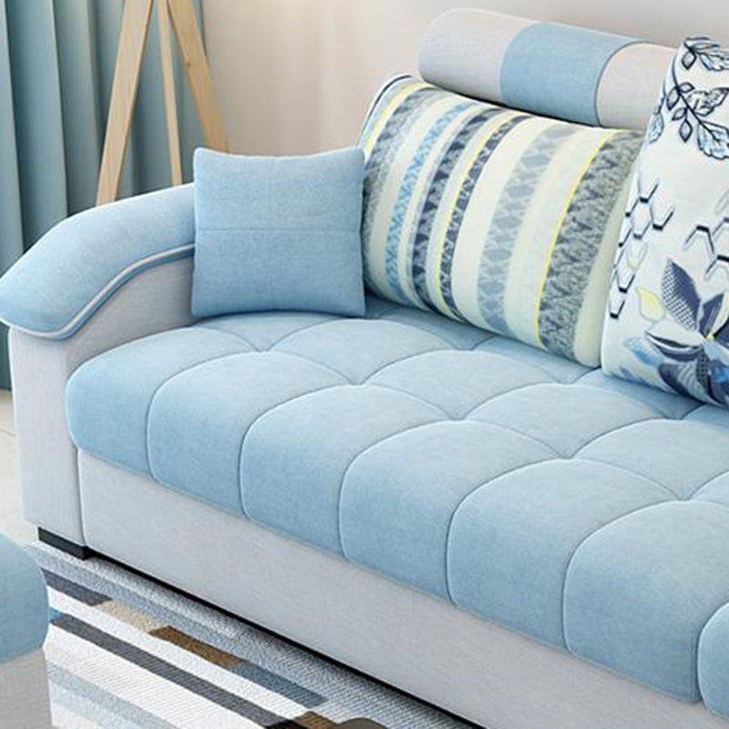 Nordic Linen Loose Back Sofa & Chaise, 108.66" W x 57.09" D x 31.5" H