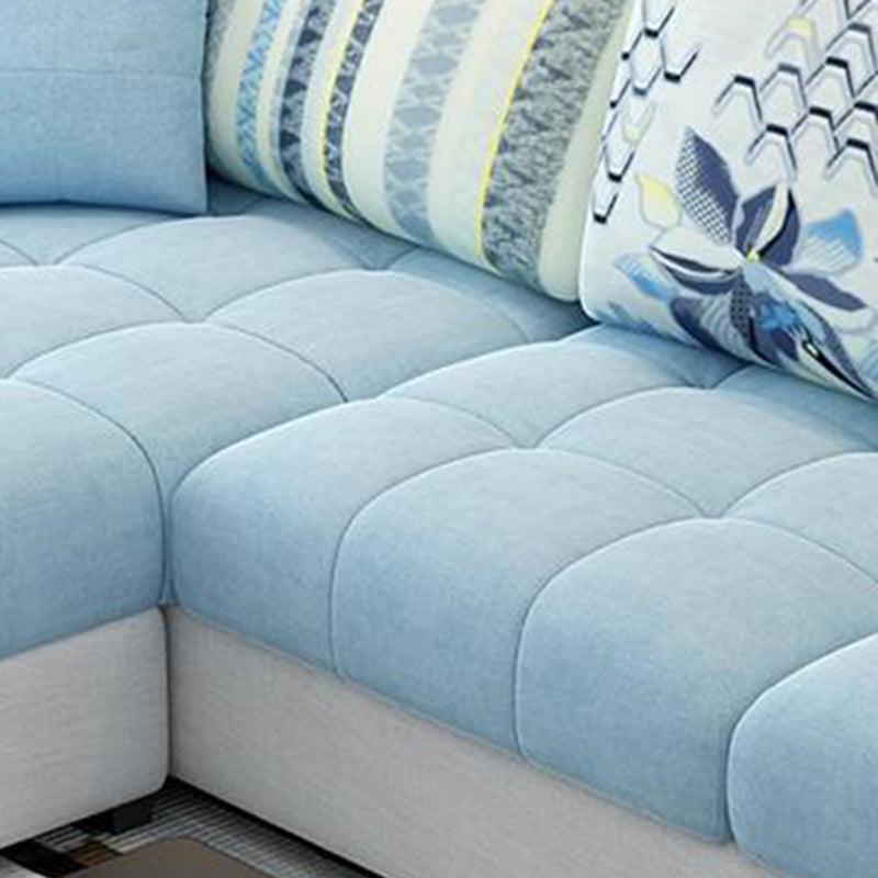 Nordic Linen Loose Back Sofa & Chaise, 108.66" W x 57.09" D x 31.5" H