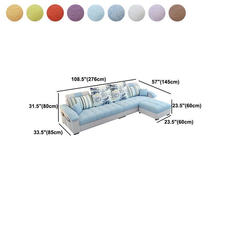 Nordic Linen Loose Back Sofa & Chaise, 108.66" W x 57.09" D x 31.5" H