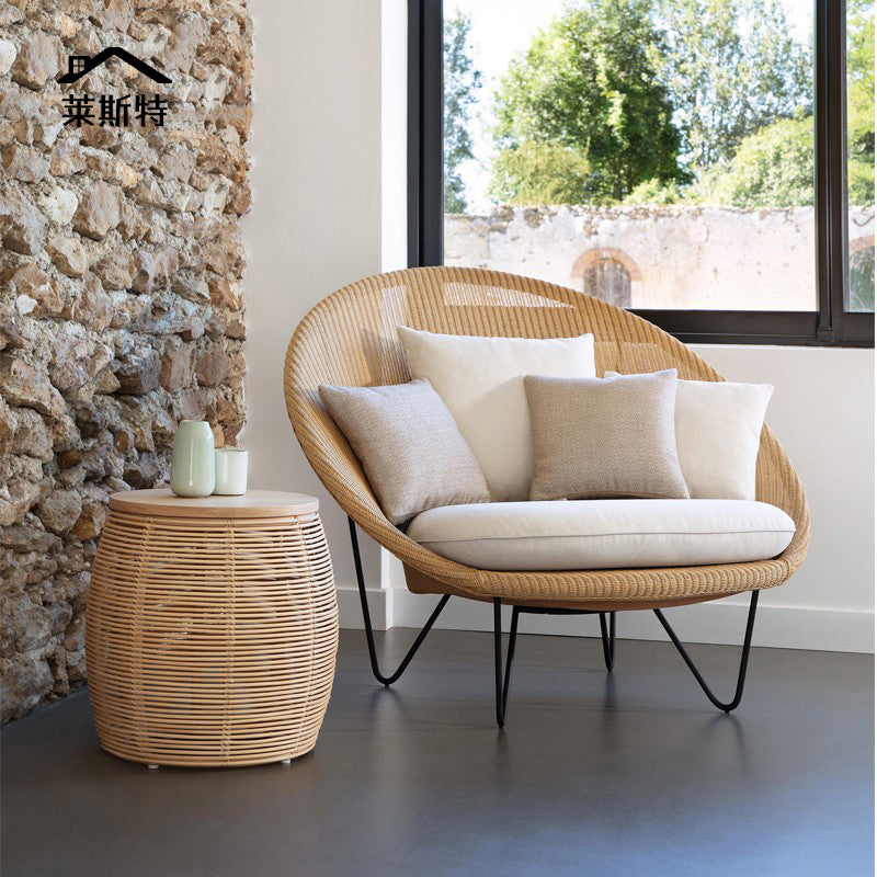 41.34"L x 33.86"W x 36.61"H Contemporary Woven Back Papasan Chair