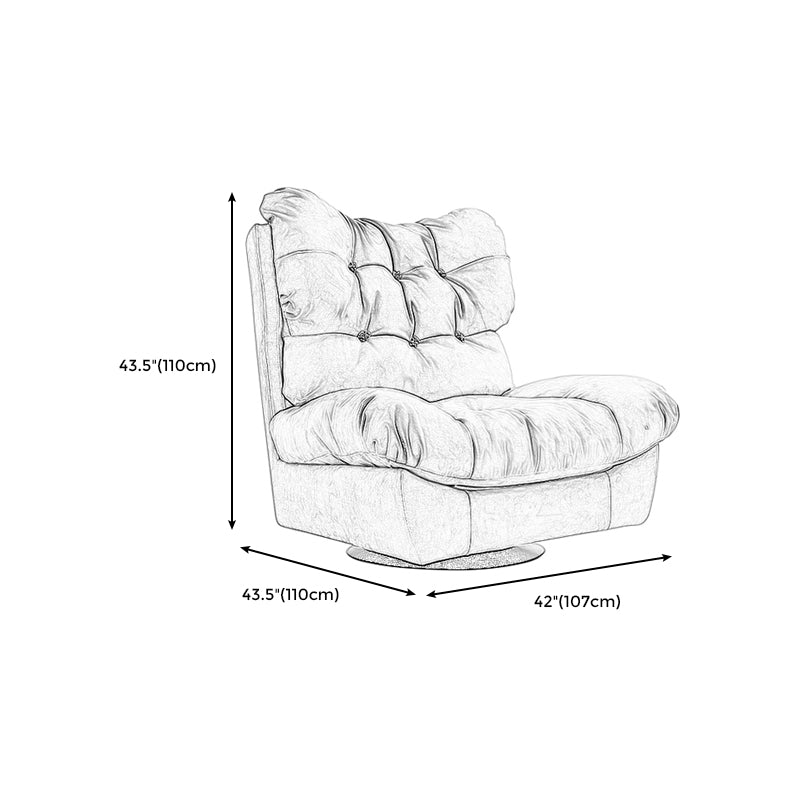 43.5" Wide Convertible Chair, Modern Upholstered Accent Armless Chair