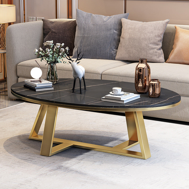 Slate Oval Coffee Table Minimalist Coffee Table for Living Room