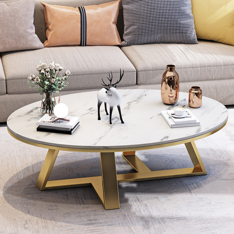 Slate Oval Coffee Table Minimalist Coffee Table for Living Room