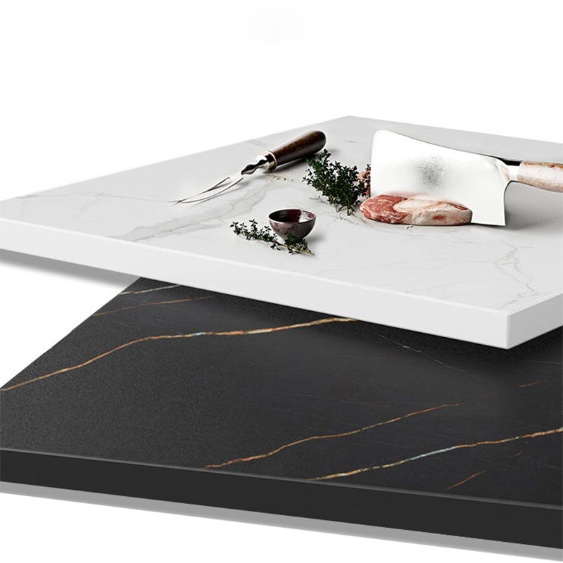 Modern Style Oval Slate Table with Metal Square Base Coffee Table