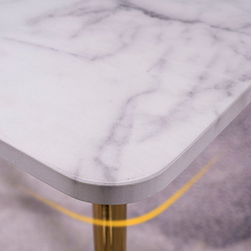 Modern Rectangle Wooden Top Coffee Table with 4 Iron Legs 1 Piece