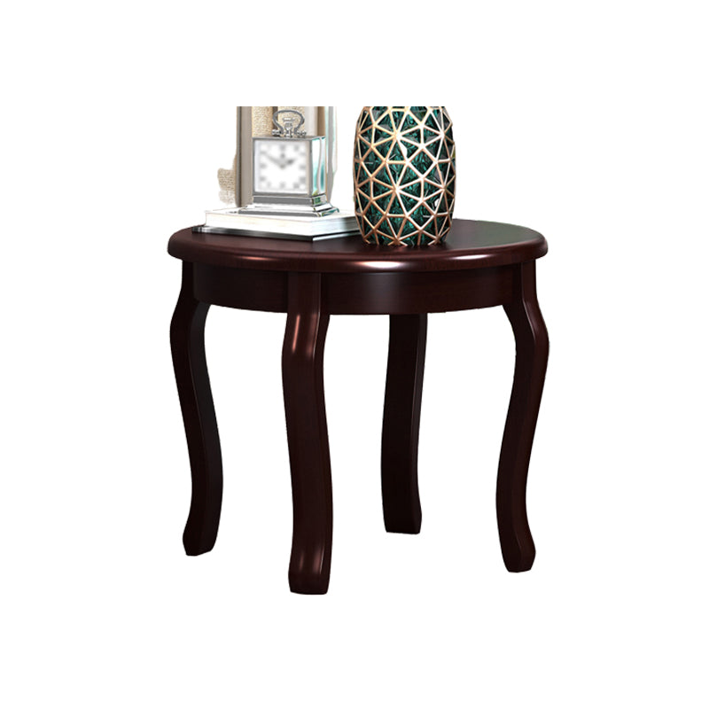 22.4" Tall 4 Legs End Table Solid Wood Round Side Table for Living Room