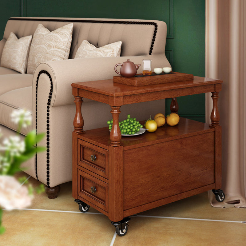 Traditional Rectangular End Table Removable Side Table with Drawer and Shelf