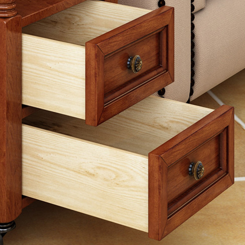 Traditional Rectangular End Table Removable Side Table with Drawer and Shelf