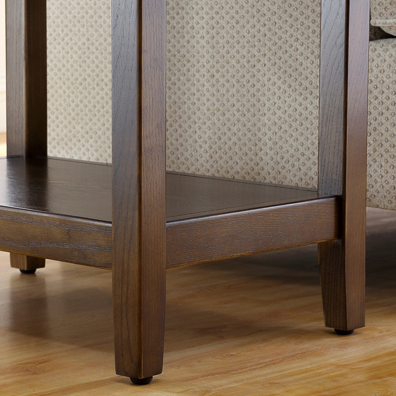 4 Legs Base Black Walnut/walnut Rectangle in Ash Wood Side Table