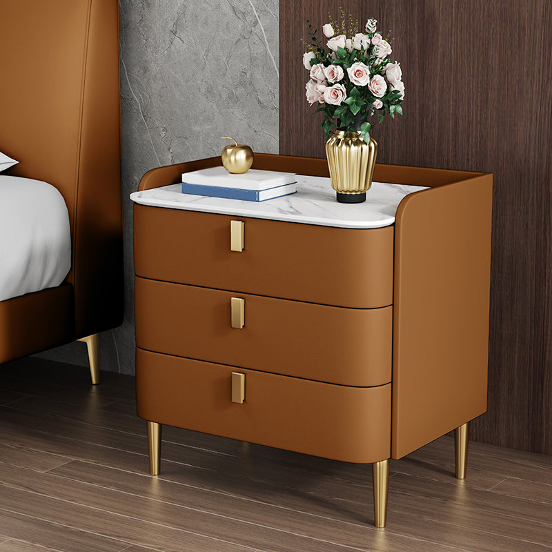Contemporary Drawer Storage Bed Nightstand Wooden Night Table for Bedroom