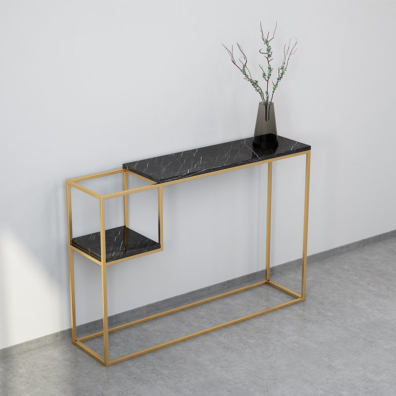 Stone Modern Console Table with Shelf, 31.49 inch Frame Console Table