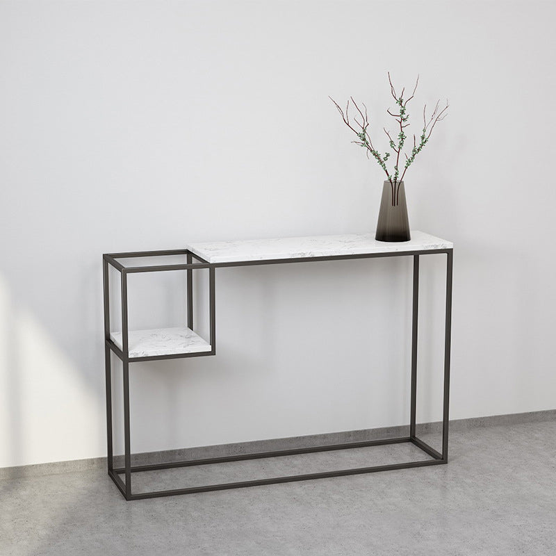Stone Modern Console Table with Shelf, 31.49 inch Frame Console Table