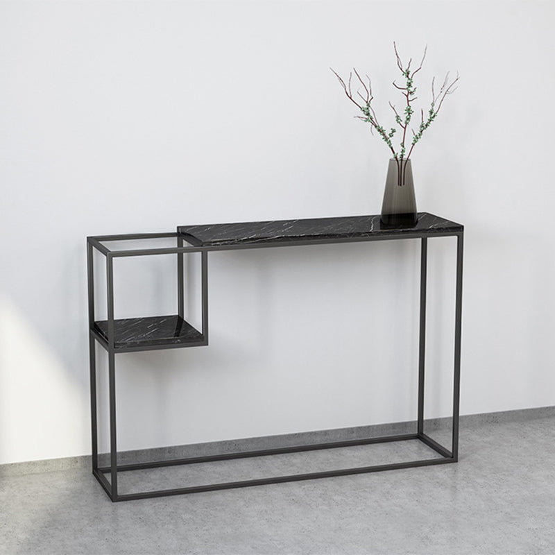 Stone Modern Console Table with Shelf, 31.49 inch Frame Console Table