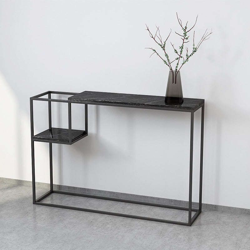 Stone Modern Console Table with Shelf, 31.49 inch Frame Console Table