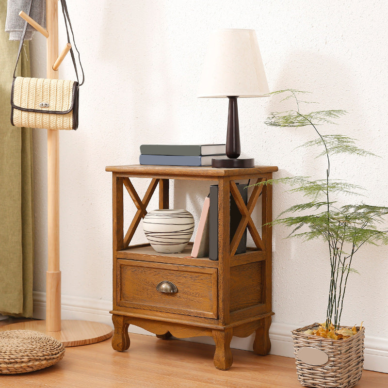 Mid-Century Modern Wood Accent Chest with Drawer Rectangle Chest