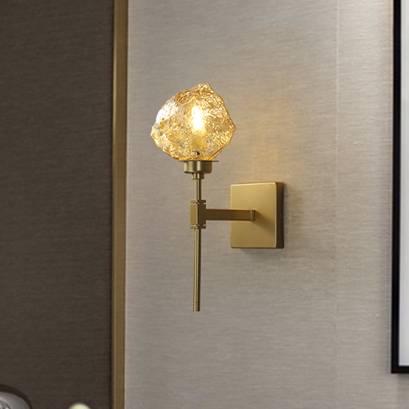 Eisblock Wohnzimmer Wandleuchte traditionelles Metall 1 Kopf Rauch grau/Bernsteinwand Beleuchtung