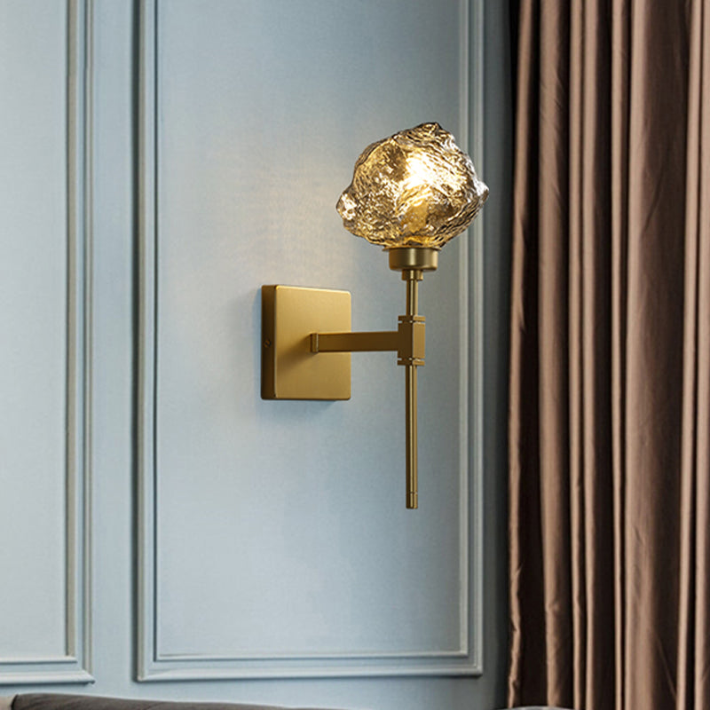 Eisblock Wohnzimmer Wandleuchte traditionelles Metall 1 Kopf Rauch grau/Bernsteinwand Beleuchtung