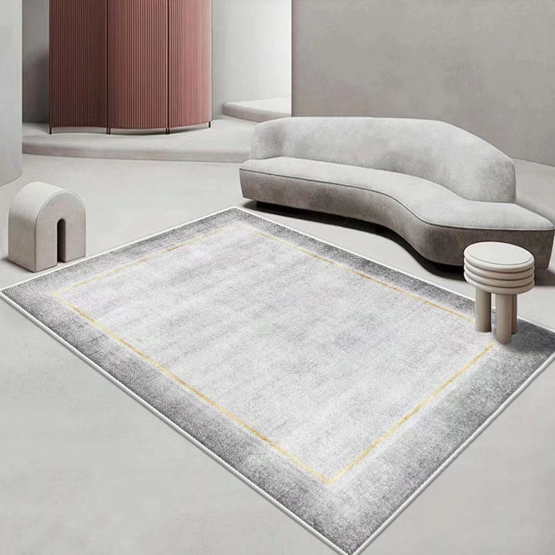 Orange Modern Rug Polyester Color Lump Indoor Rug Washable Rug for Sitting Room