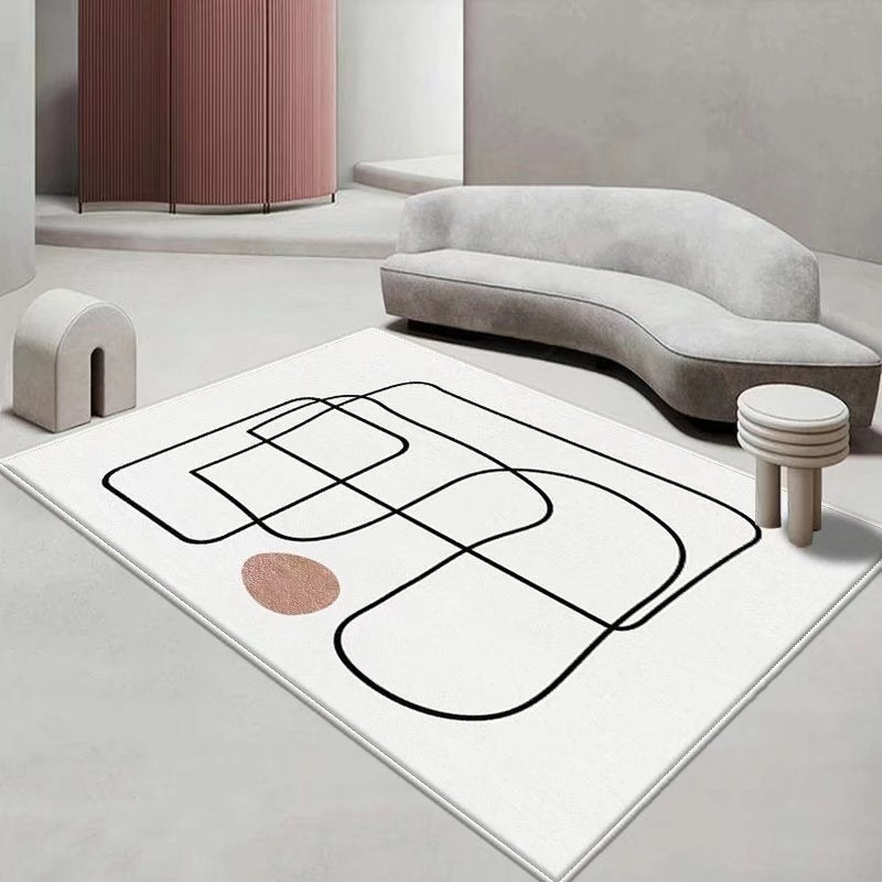 Orange Modern Rug Polyester Color Lump Indoor Rug Washable Rug for Sitting Room