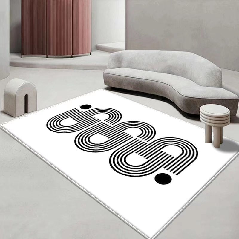 Orange Modern Rug Polyester Color Lump Indoor Rug Washable Rug for Sitting Room