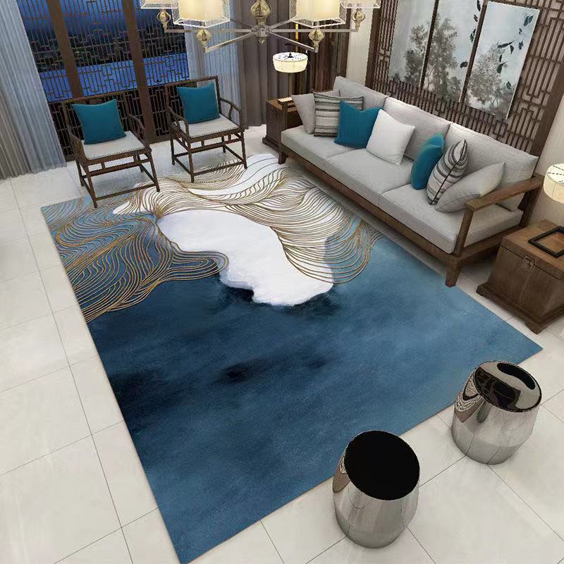 Yellow Gorgeous Rug Polyester Tree Rug Non-Slip Backing Rug for Living Room