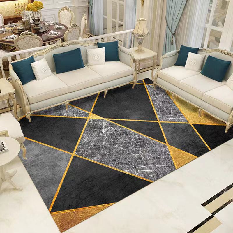 Yellow Gorgeous Rug Polyester Tree Rug Non-Slip Backing Rug for Living Room