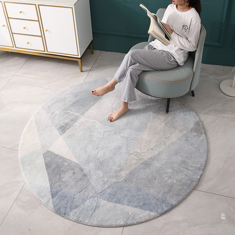Modern Round Rug Abstract Pattern Creative Rug Polyester Anti-Slip Rug for Living Room