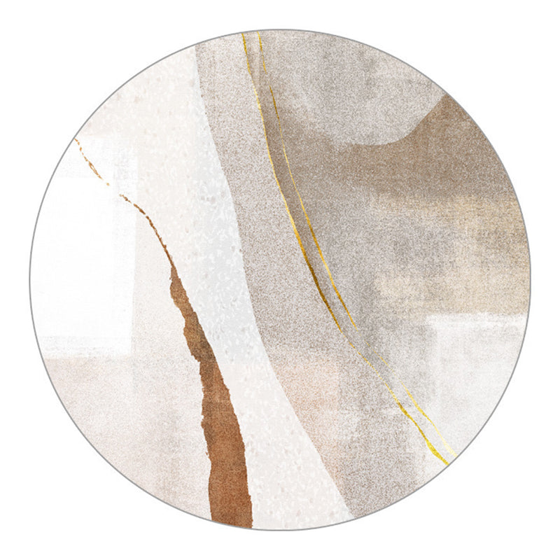 Modern Round Rug Abstract Pattern Creative Rug Polyester Anti-Slip Rug for Living Room