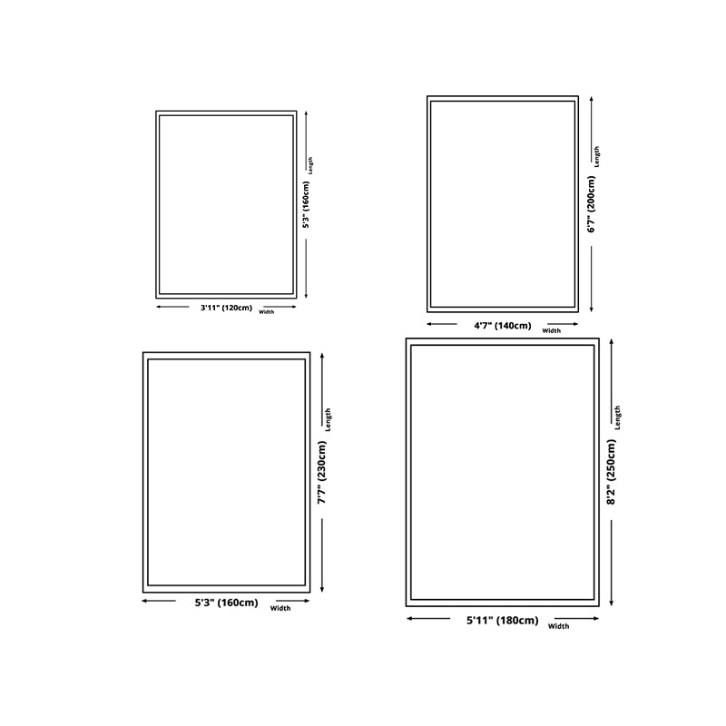 White Modern Rug Polyester Abstract Line Rug Stain Resistant Rug for Sitting Room