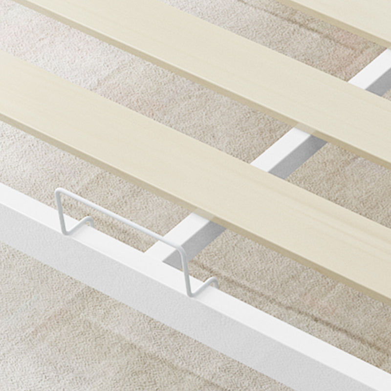 Metal Bed Pine Wood 78.74" L Bed Frame Modern Headboard Bed in Gray