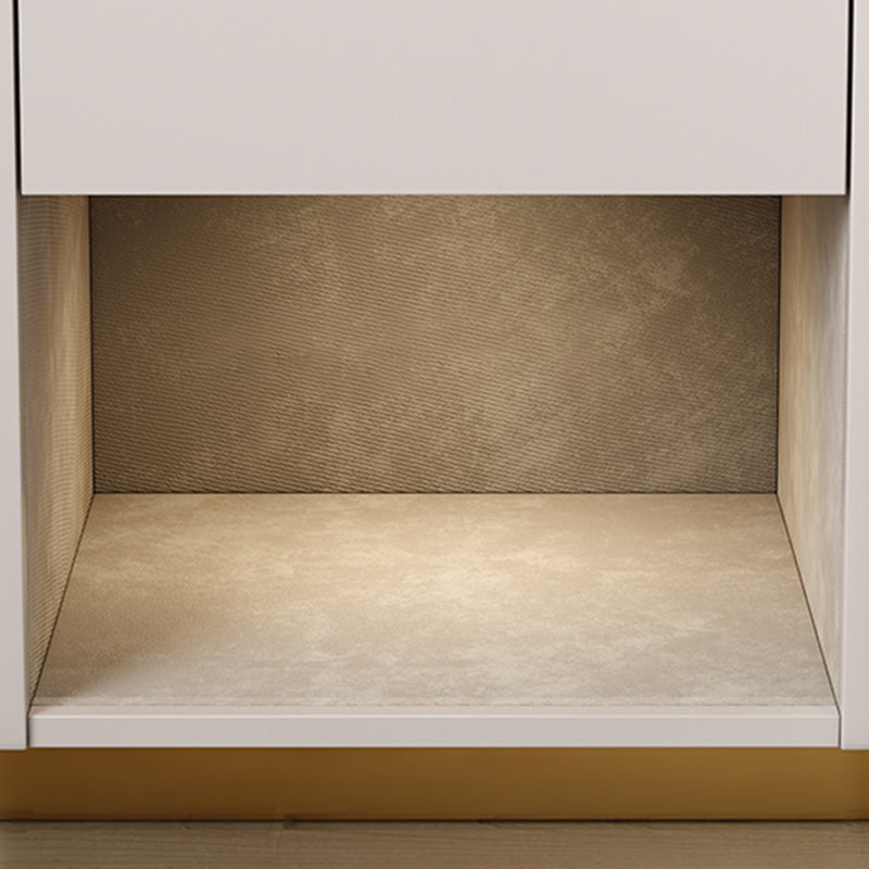 Modern Solid Wood and Slate Night Table Drawer Storage Bed Nightstand