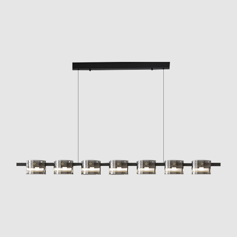 Simple Hanging Island Light Glass LED Hanging Lighting Fixture for Dining Room