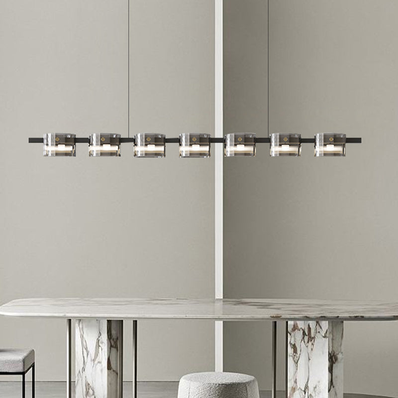 Simple Hanging Island Light Glass LED Hanging Lighting Fixture for Dining Room