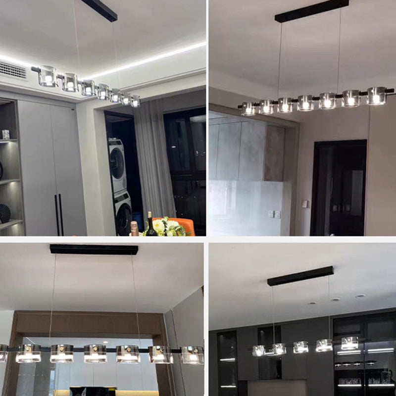 Simple Hanging Island Light Glass LED Hanging Lighting Fixture for Dining Room