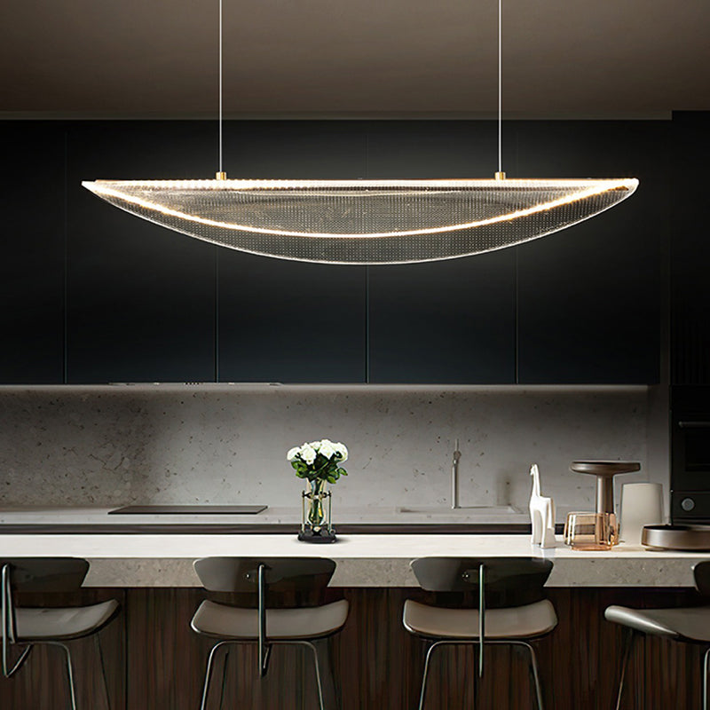 Modern Geometric Hanging Island Light Metal LED Dining Room Island Ceiling Light