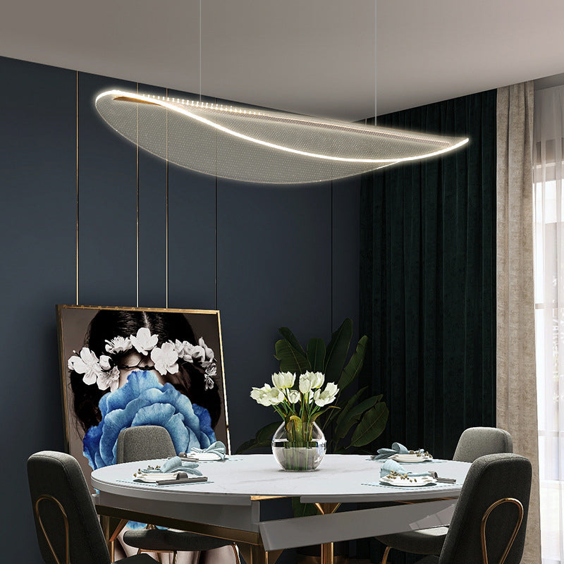 Modern Geometric Hanging Island Light Metal LED Dining Room Island Ceiling Light