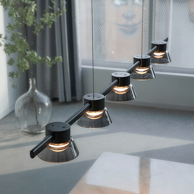 Modern Hanging Island Light Glass LED Hanging Lighting Fixture for Sitting Room