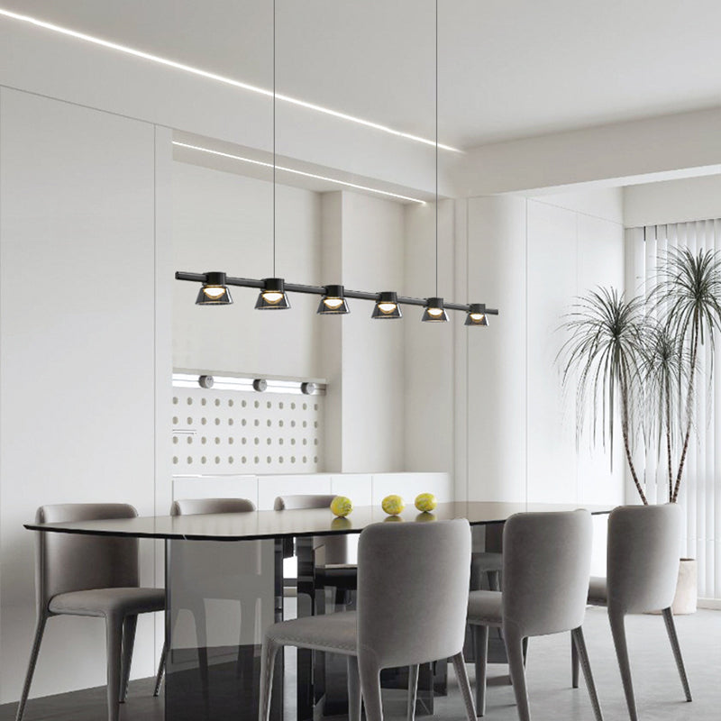 Modern Hanging Island Light Glass LED Hanging Lighting Fixture for Sitting Room