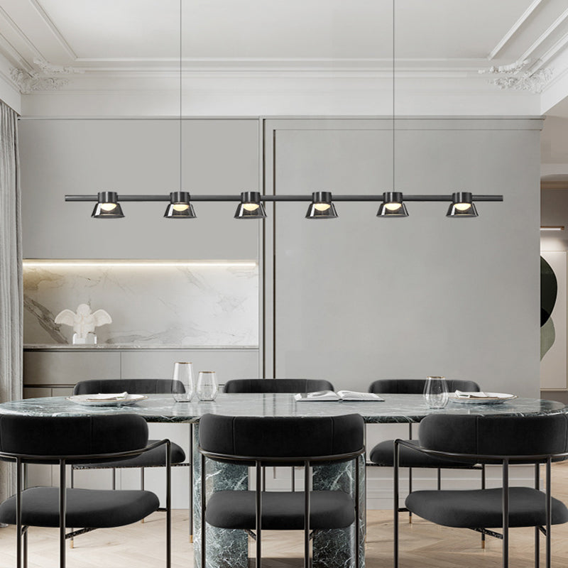 Modern Hanging Island Light Glass LED Hanging Lighting Fixture for Sitting Room