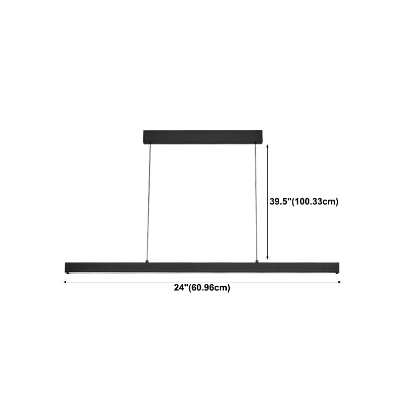 Modern Linear Hanging Island Light LED Hanging Lighting Fixture for Sitting Room