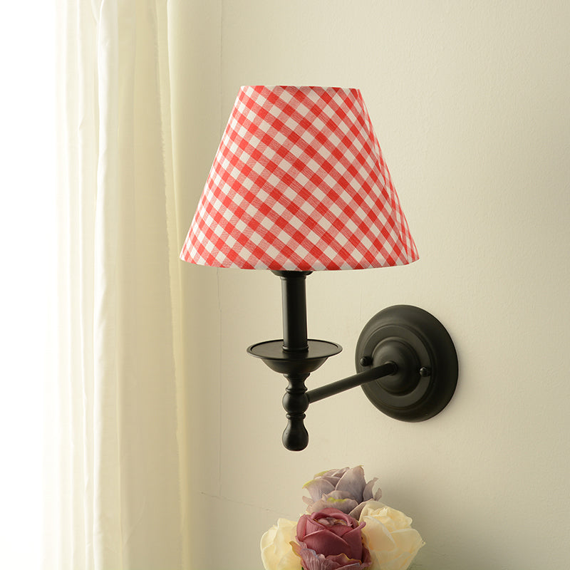 Macaron Wall Mount Light 1-Light Wall Light with Fabric Shade for Dining Room