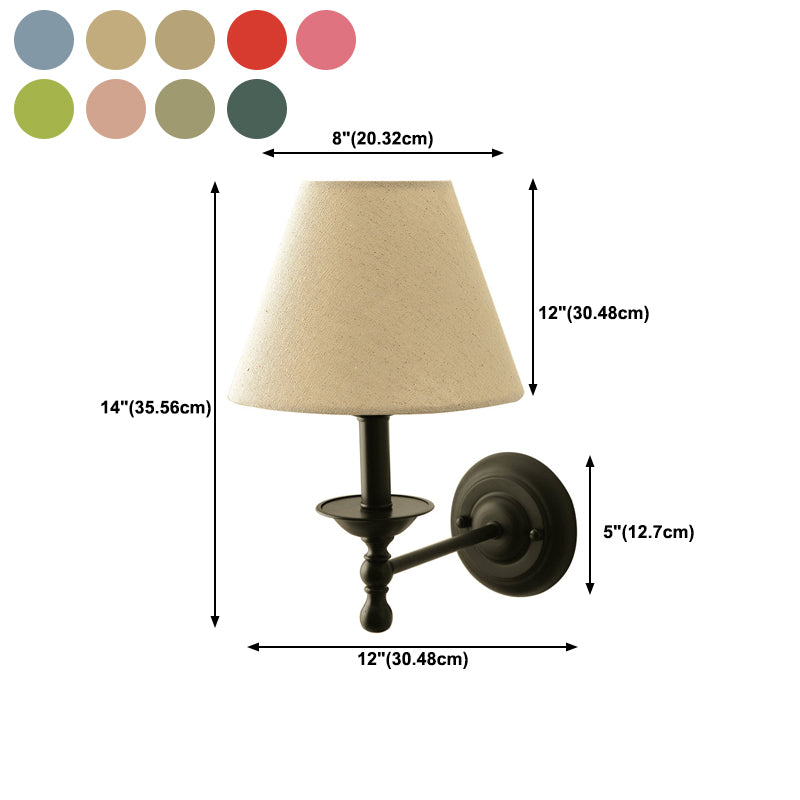 Macaron Wall Mount Light 1-Light Wall Light with Fabric Shade for Dining Room