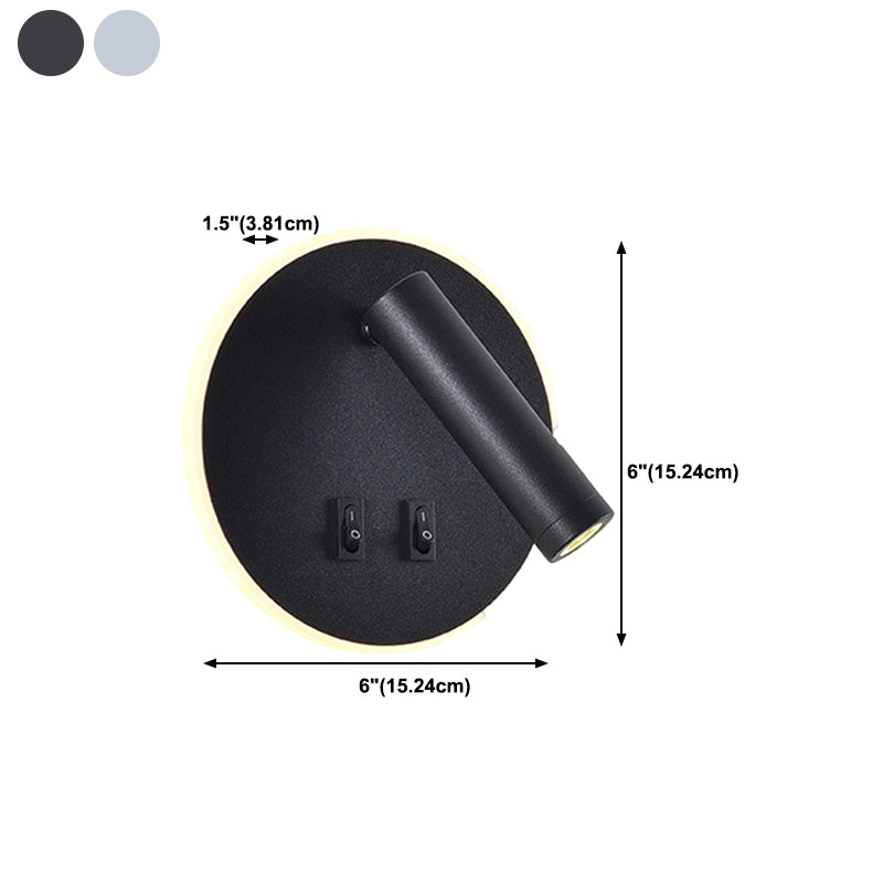 Modernist Wall Light Fixture Metal Black and White Wall Sconce for Bedroom
