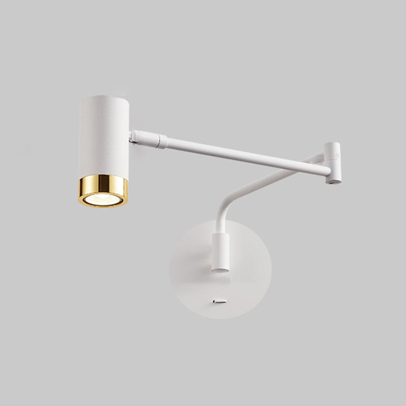 Modern Circle Shape Wall Sconce Reading Wall Light with Metal Shade for Bedroom