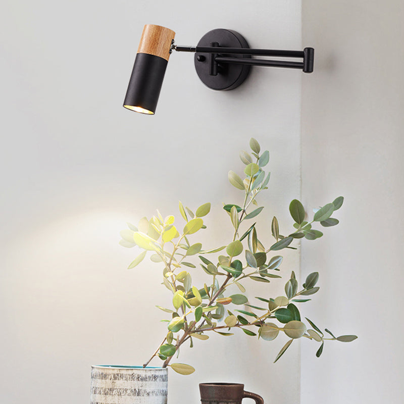 Modern Circle Shape Wall Sconce Reading Wall Light with Metal Shade for Bedroom
